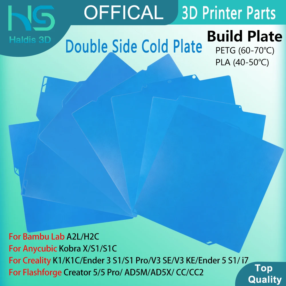 For Bambu Lab A2L H2C Build Plate For Anycubic Kobra X S1 S1C K1 Ender 3 S1/ V3 SE AD5M AD5X i7 CC/CC2 Creator 5 Pro Cold Plate