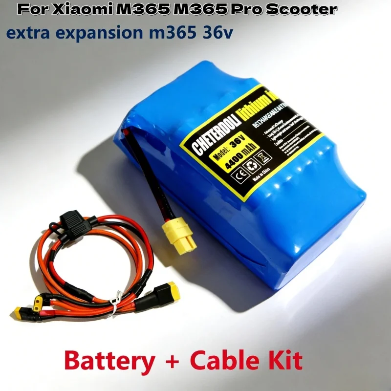 36V 4.4Ah Aleaivy Rechargeable Lithium Ion Battery Extra Expansion Pack with Cable for Xiaomi M365 M365 Pro Scooter