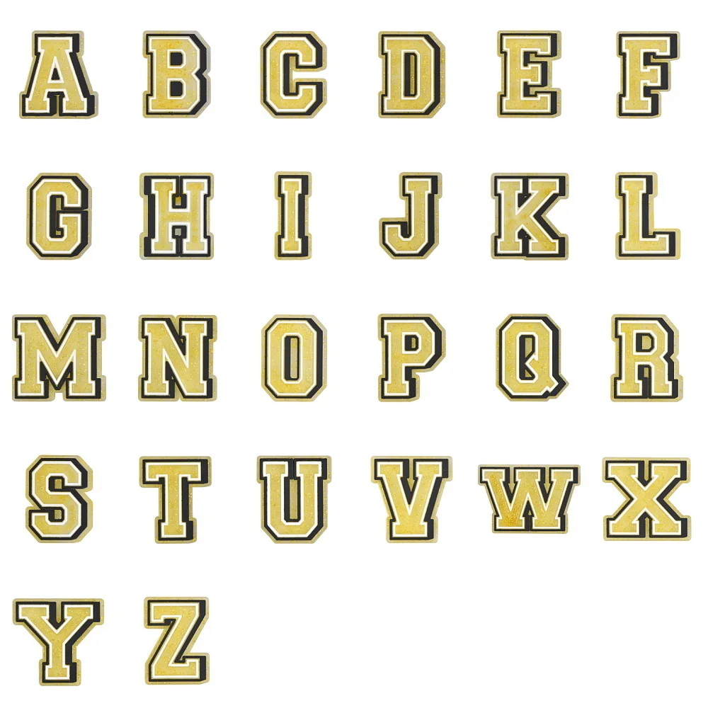 1pcs Luxury Gold Alphabet Shoe Charms Cartoon DIY A To Z Letter Shoes Decoration Kids Adult Party Favor