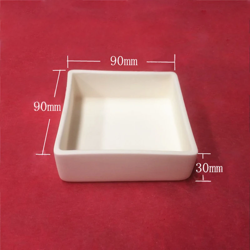 Alumina Rectangular Corundum crucible/90x90x30mm/90x65x30mm/ High temperature resistance/Al2O3 ceramic crucible
