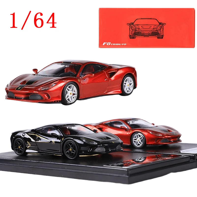 Diecast Model Car 1/64 Ferrari F8 Tributo Car Mode Ferrari Sports Car Veicoli da gioco Giocattoli per ragazzi