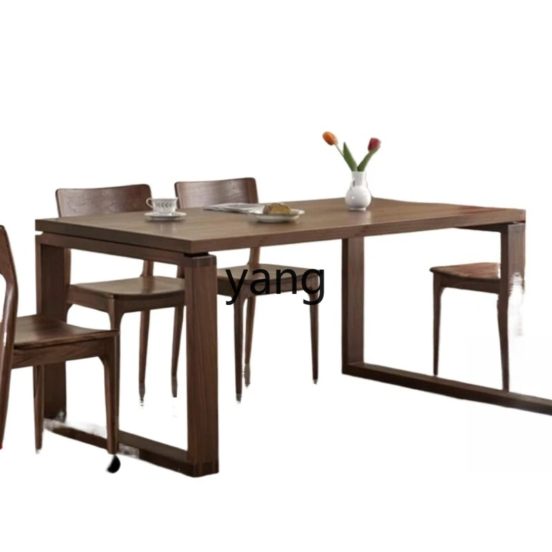 LH  black walnut desk solid wood home writing table modern simple learning table