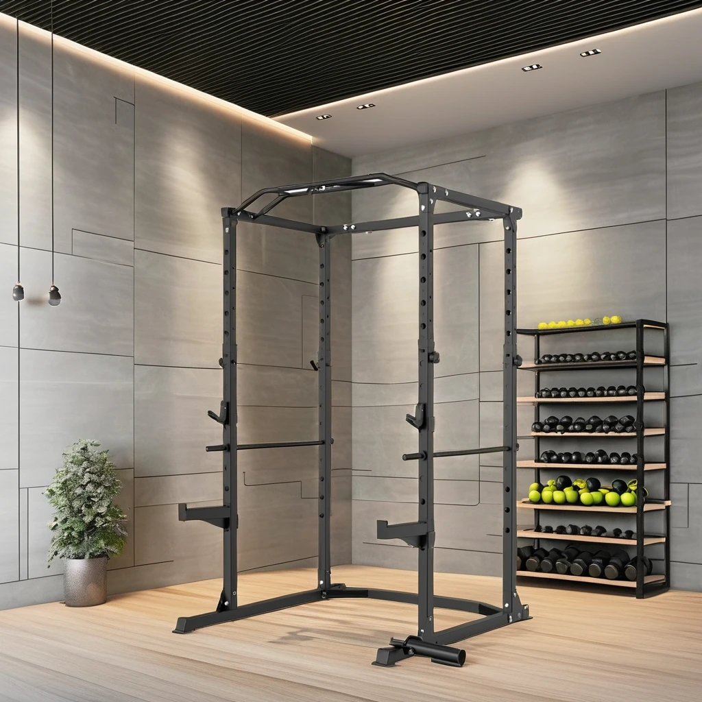 

Adjustable Barbell Squat Power Rack Cage Gym Fitness Multi-Function Station Strength Training Bodybuilding Fitness Equipment 1