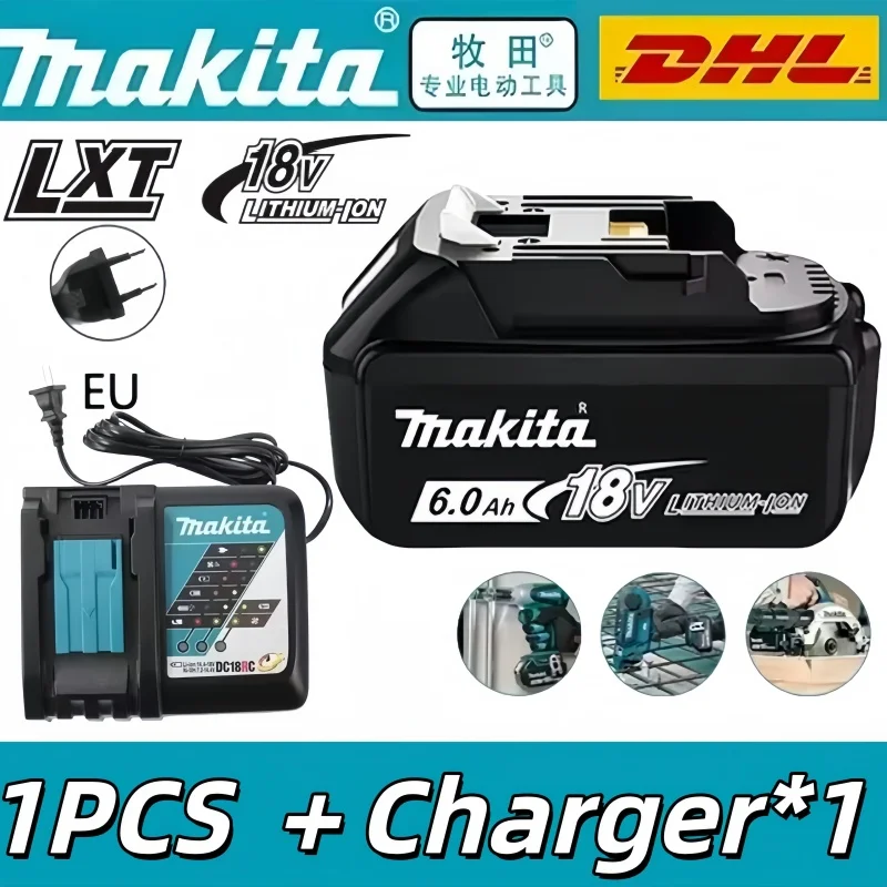 Bateria makita original de 18v, bateria de alto desempenho de 18V 6Ah, combina velocidade e resistência, para todas as ferramentas Makita