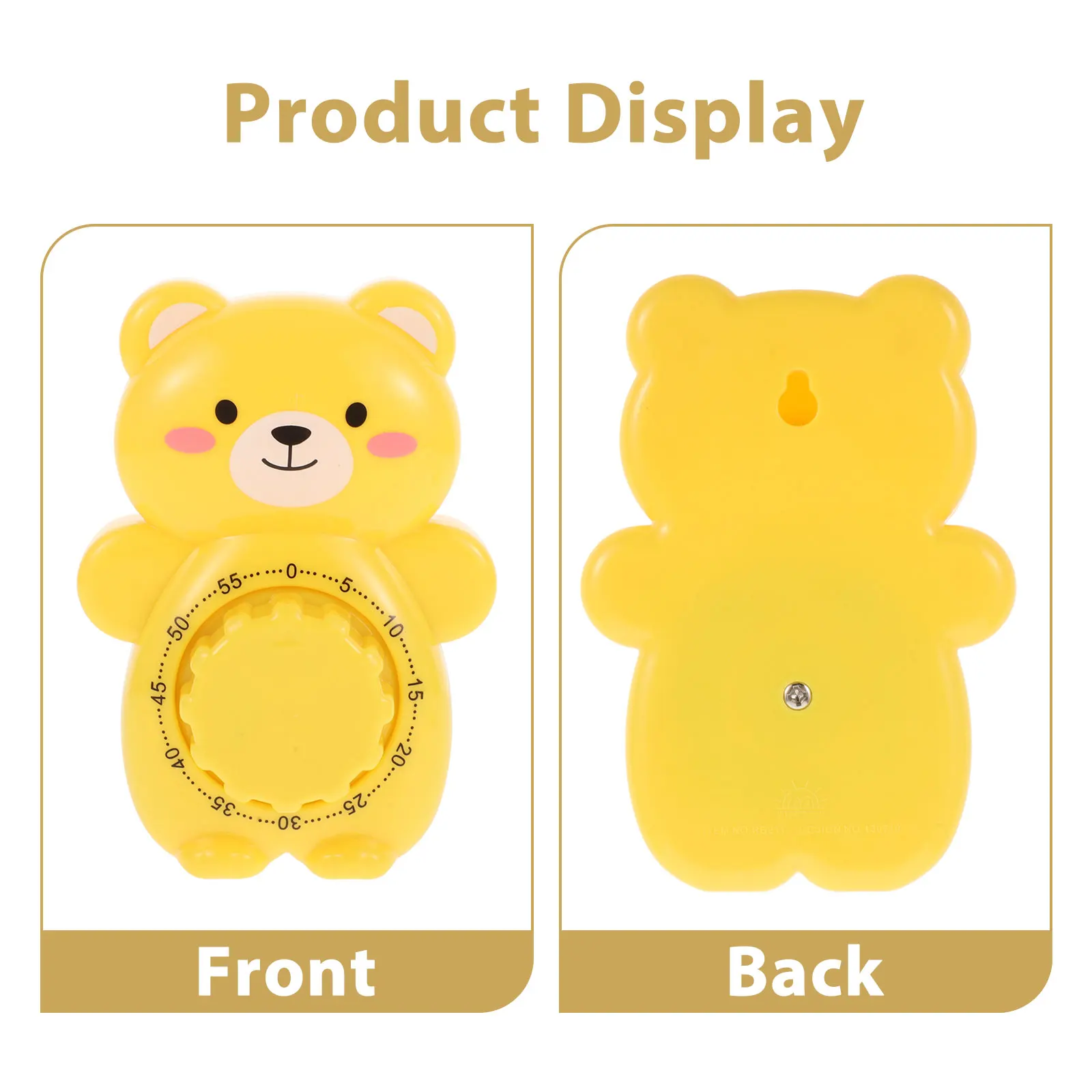 

Cute Bear Design Kitchen Timer Manual Mechanical Countdown Timer for Cooking and Baking Practical Gift for Kids and Family