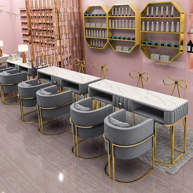 Mesa de Manicura de belleza para mujer, cajón de maquillaje, sala de estar, Mesa de prótesis de uñas, muebles de salón de Manicura