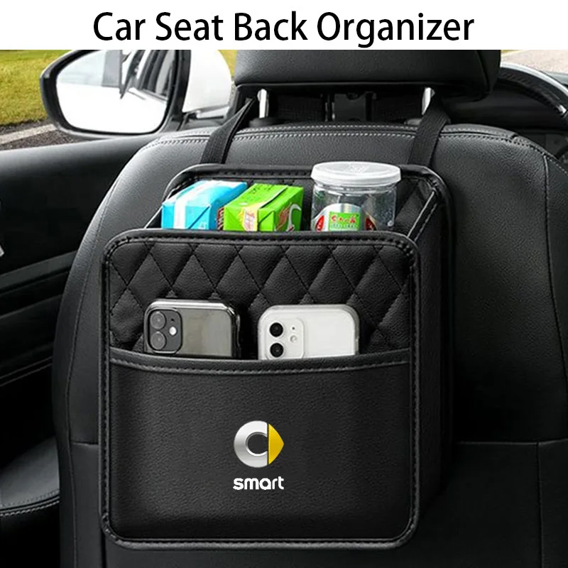 

Multifunctional car seat storage bag Leather storage bag Garbage bag Storage bag Suitable for Smart models