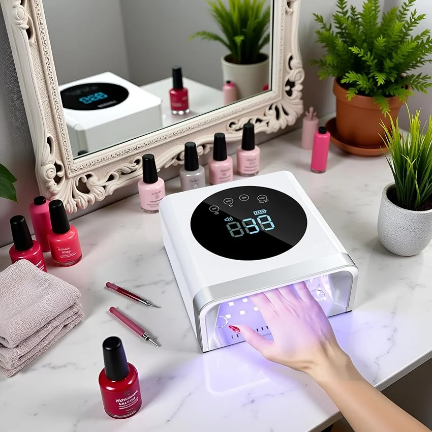 SUNNAIL Popularna Lampa LED UV do Paznokci 72W, Akumulatorowa, Szybkie Wytwardzanie Lakieru Hybrydowego, Duża Obszar Pracy, Do Użytku w Salonie, Urządzenie do Manicure