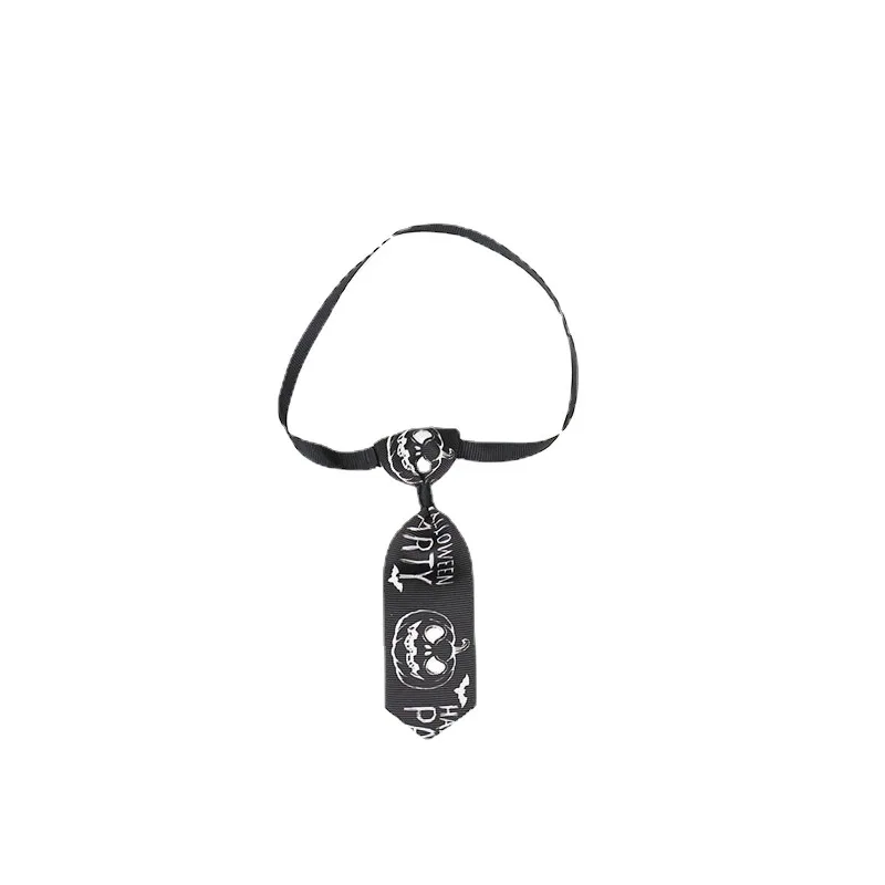 Corbata para fiesta de Halloween, decoración para mascotas, camino, fantasma, calavera, telaraña, gato, perro