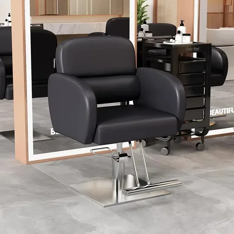 Luxury Elegant Barber Chair Black Aesthetic Fashionable Modern Chair Stylish Comfy Cadeira De Salão De Cabeleireiro Furniture