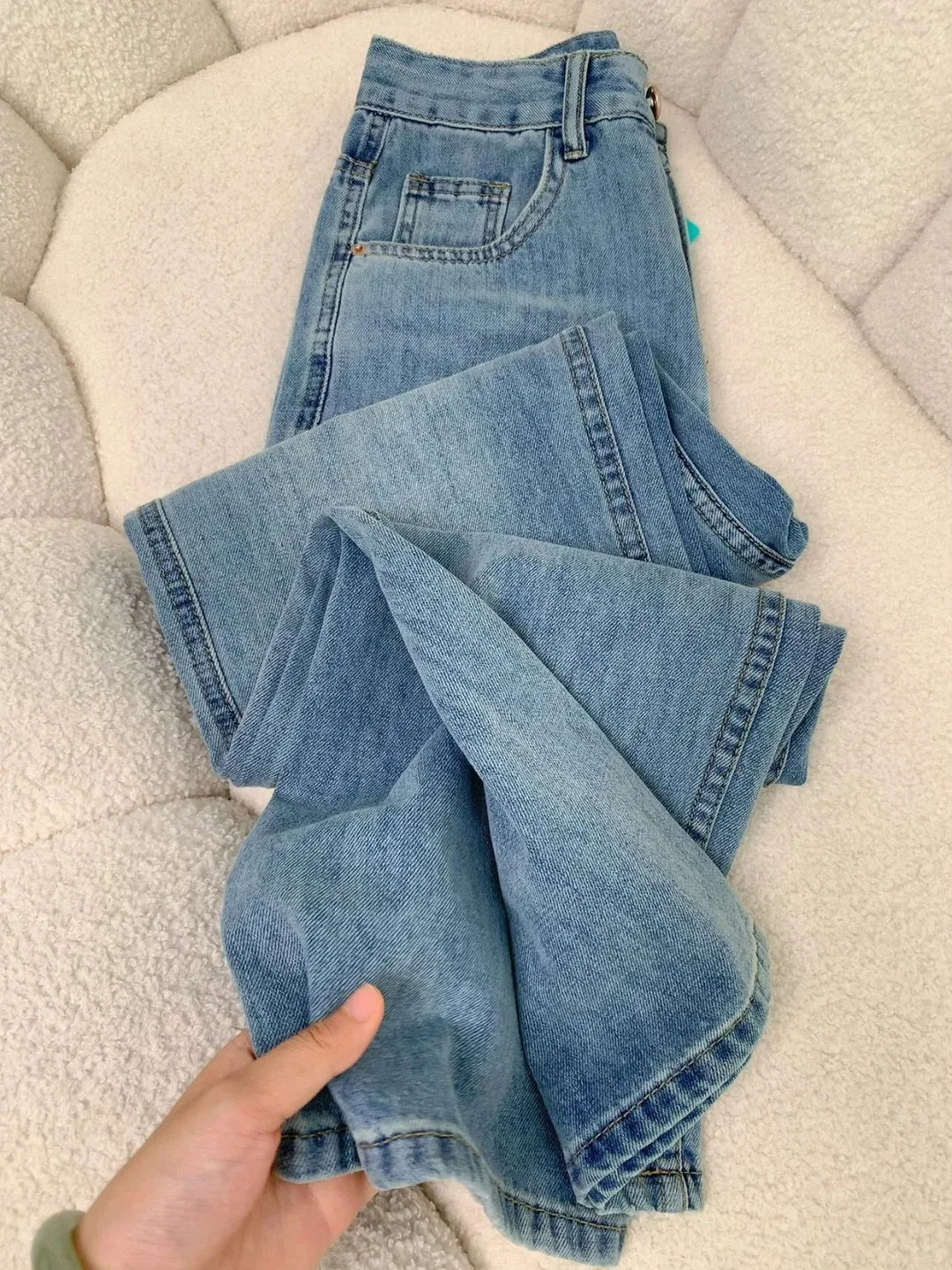 

Loose Straight Leg Blue Jeans Women's Spring 2026 New Style Commuter Versatile Slimming Tapered Wide Leg Pants High Waist