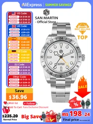 San Martin New 39mm NH34 BB GMT Automatic Mechanical Watch Sport Watch Sapphire Luminous Waterproof 100m for Men Relogio SN0054