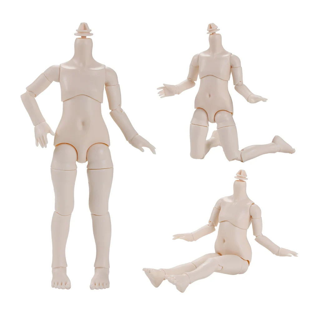 1/6 BJD Doll Body Accessories Multi-joints Movable Removable Pear-shaped Female Figure Body + Hands White Skin, DIY Dress-up Toy