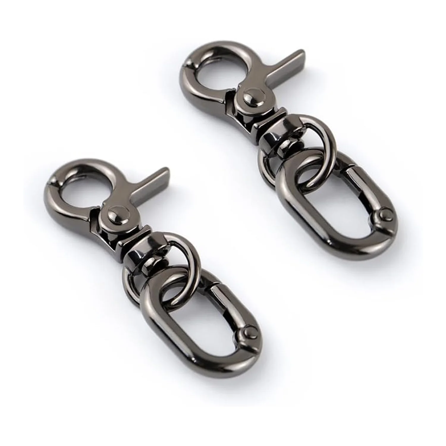 2pcs Double Opening Keychain Clip, Swivel Spring Snap Hooks