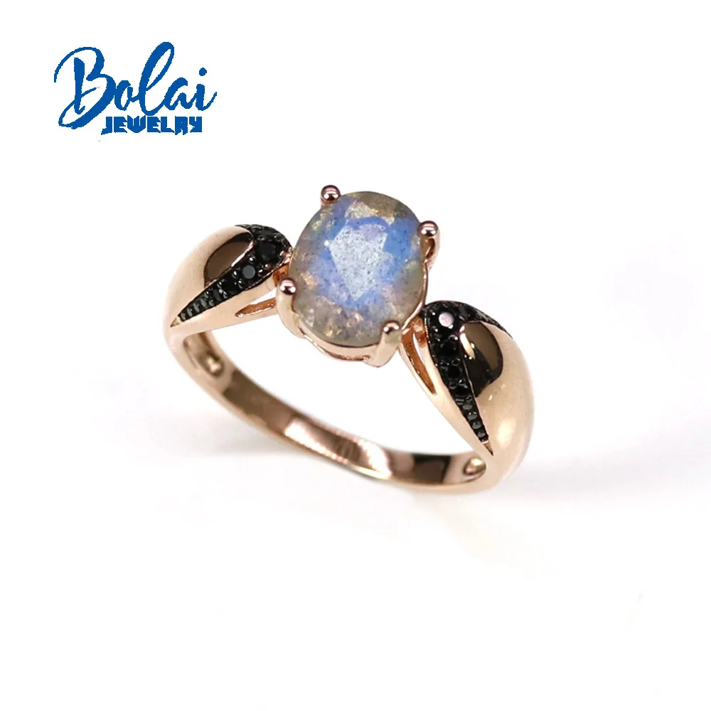 100% naturale labradorite pietra preziosa design semplice anello ovale 7x9mm taglio gemstoen argento sterling 925 gioielleria raffinata per le donne