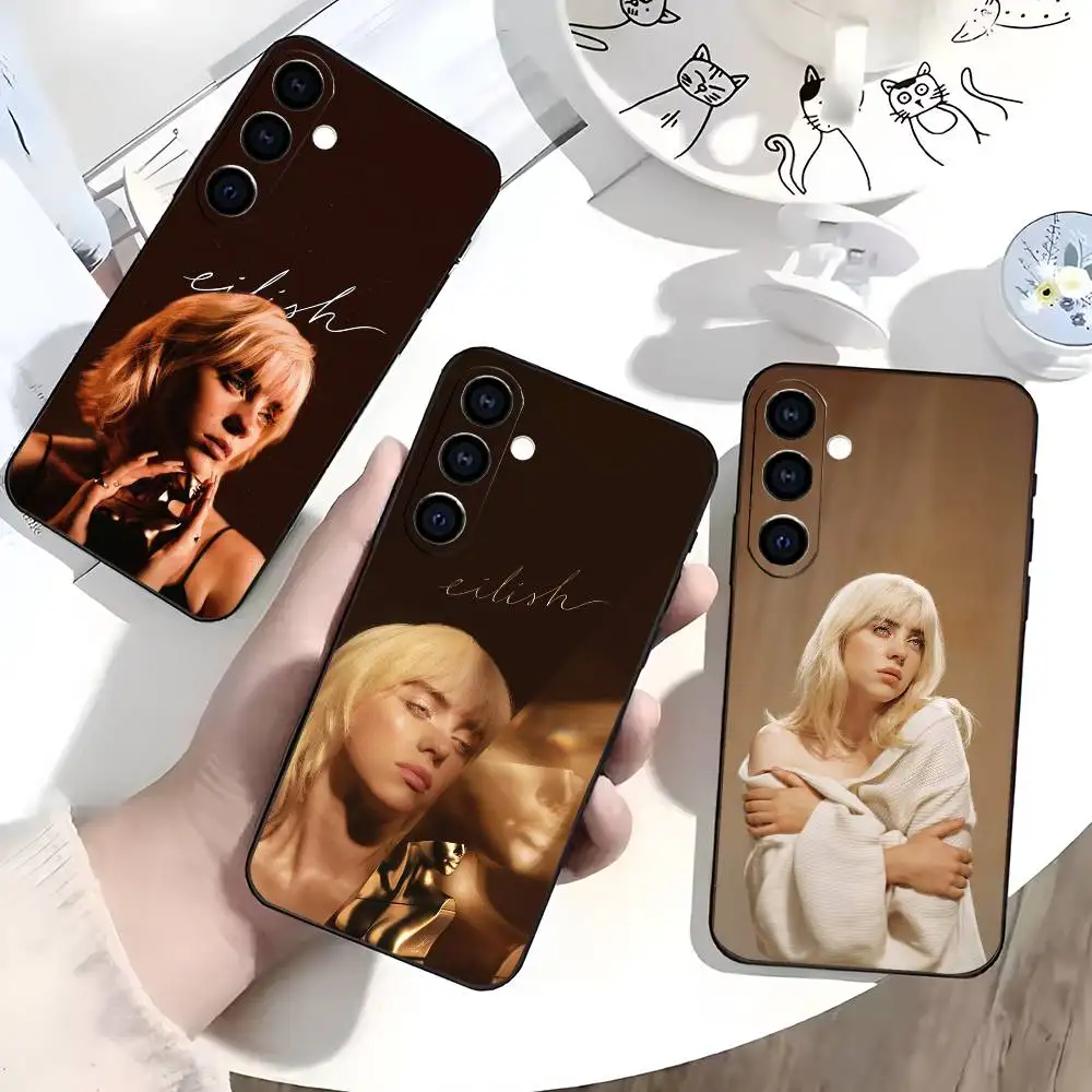 

B-Billie E-Eilish Phone Case For Samsung Galaxy A73,A72,A71,A70,A53,A52,A51,Others Soft Black Cover