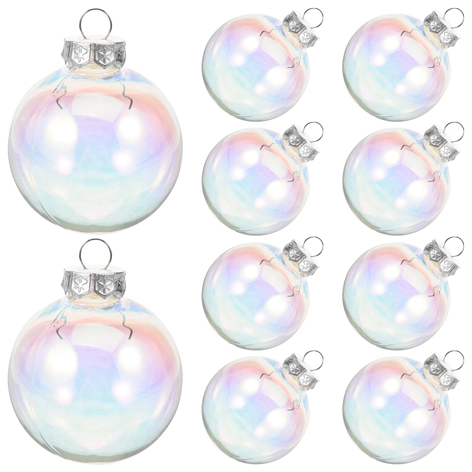 

10pcs Clear Decoration Balls 8cm Christmas Tree Hanging naments Plastic Hollow naments for Xmas Tree Party Home Celebrations