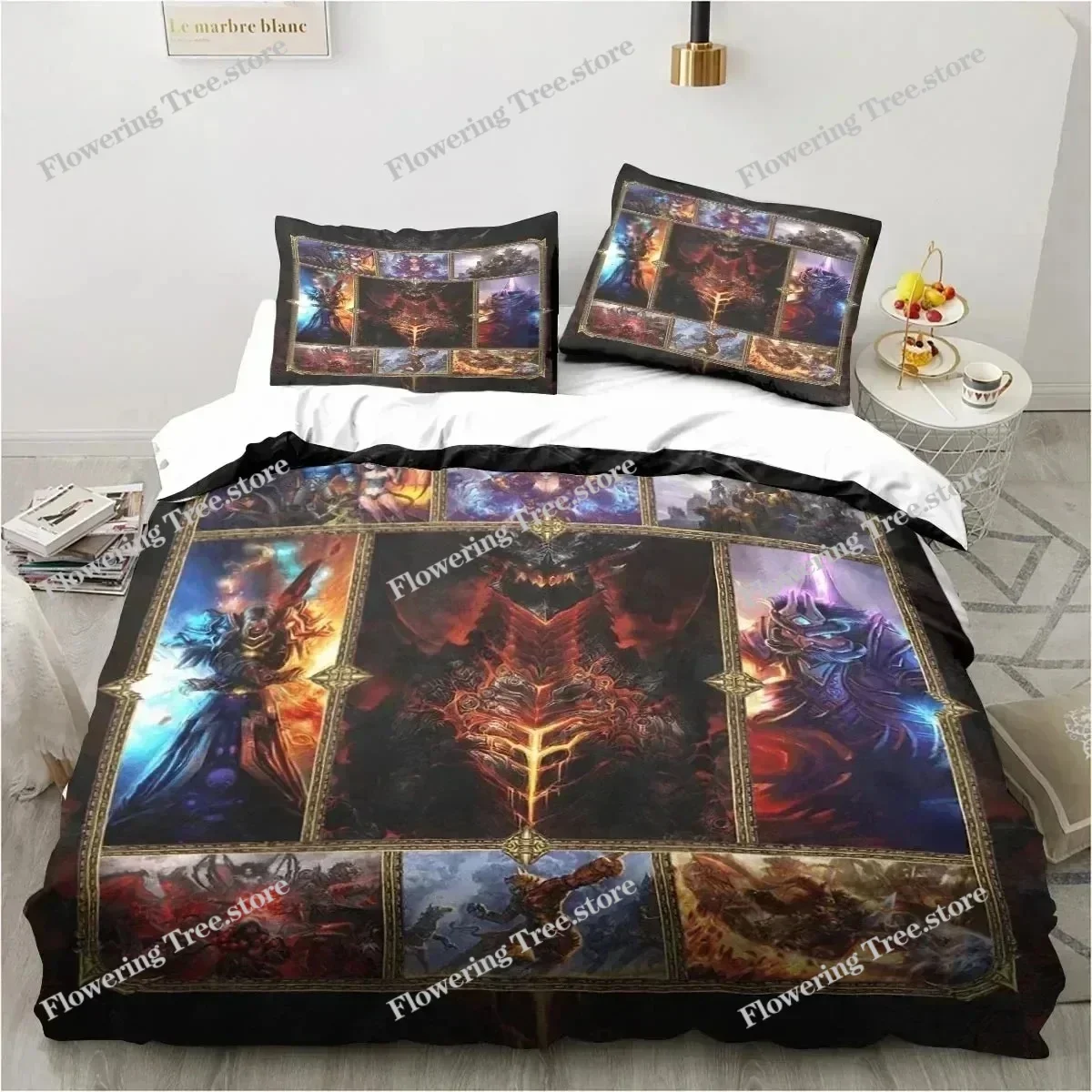 

3D Printing Game World Warcraft Bedding Set Duvet Cover Bed Set Quilt Cover Pillowcase Comforter king Queen Size Boys Adult029
