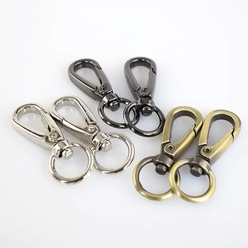 1pcs Metal Swivel Eye Snap Hook Trigger Lobster Push Gate Hook Clasp Clip For Leather Craft Bag Strap Belt Webbing