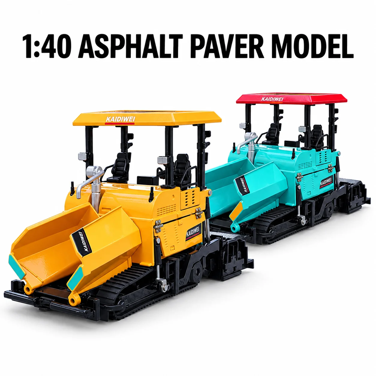1:40 Asphaltfertiger-LKW, Miniatur-Spielzeugauto aus Zinkdruckguss, Modell eines Baufahrzeugs, Freilaufende Räder, Sammlerstück, Geschenk für den Freund