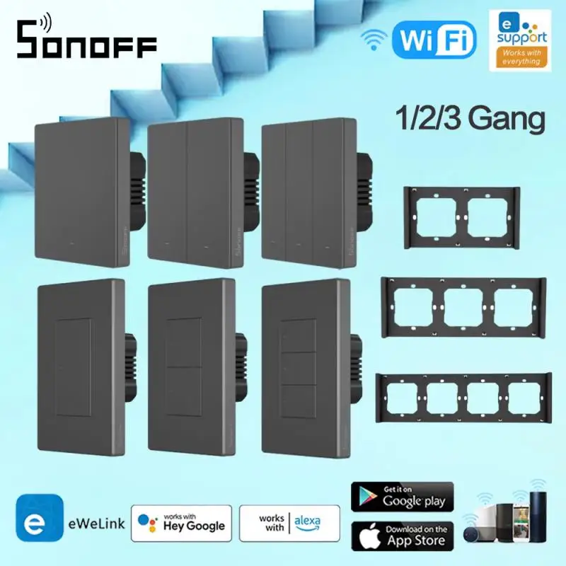 Sonoff M5 86/120Type 1C/2C/3C Switchman Wifi Smart Switch Remote Control APP Press Button Wall Timer Switch EWelink Alexa Google