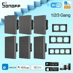 Sonoff-スマートスイッチm586/120タイプ1c2c/3c, wifi,リモコン,アプリ,ボタンを押す,ウォールタイマー,ewelink, alexa,Google