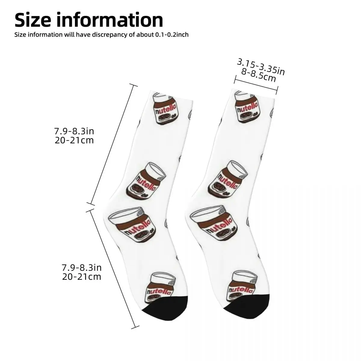 Nutella Stockings Girls Food Pattern Socks Warm Soft Leisure Socks Winter Cycling Anti Bacterial Pattern Socks Gift