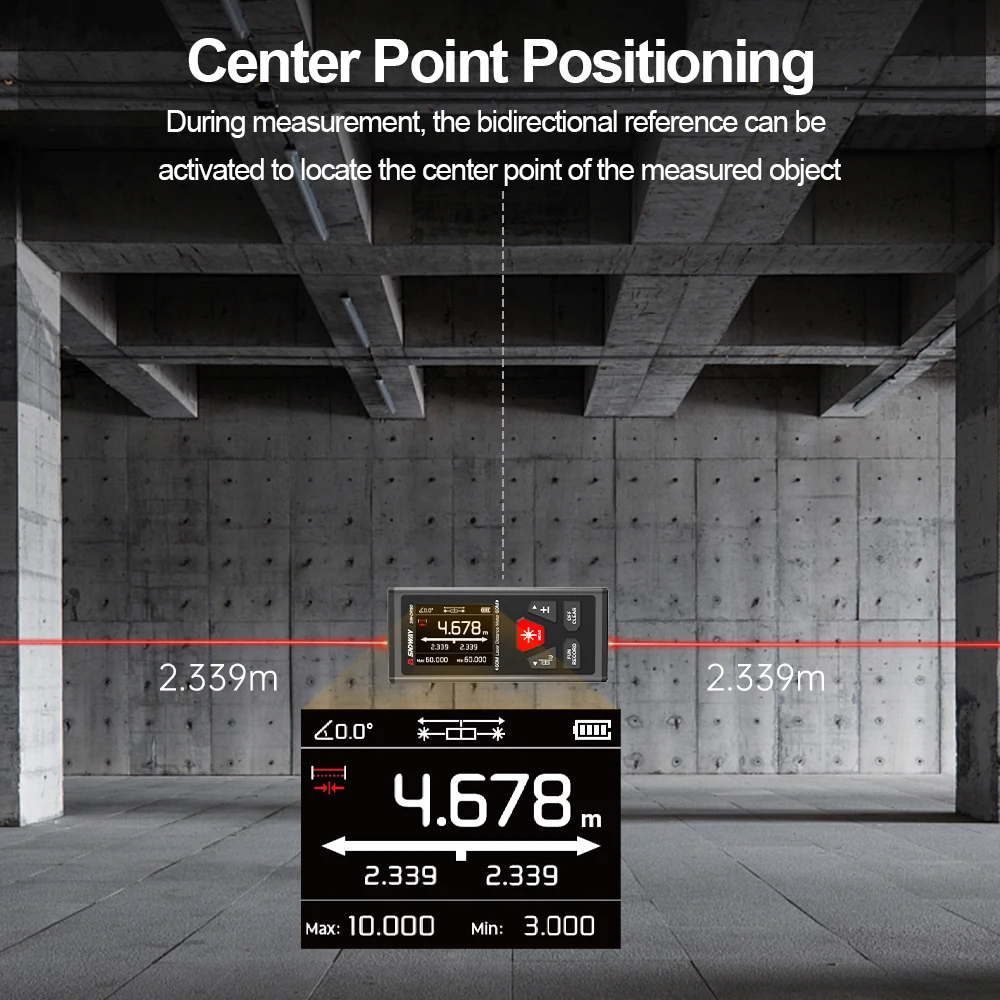 SNDWAY Dual Laser Distance Meter 120M 200M Bilateral Laser Rangefinder Laser Tape Measure Bidirectional Range Finder