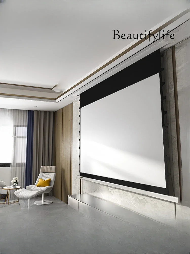 

Embedded projection screen Electric lifting voice remote control projector Wall mounted projection screen