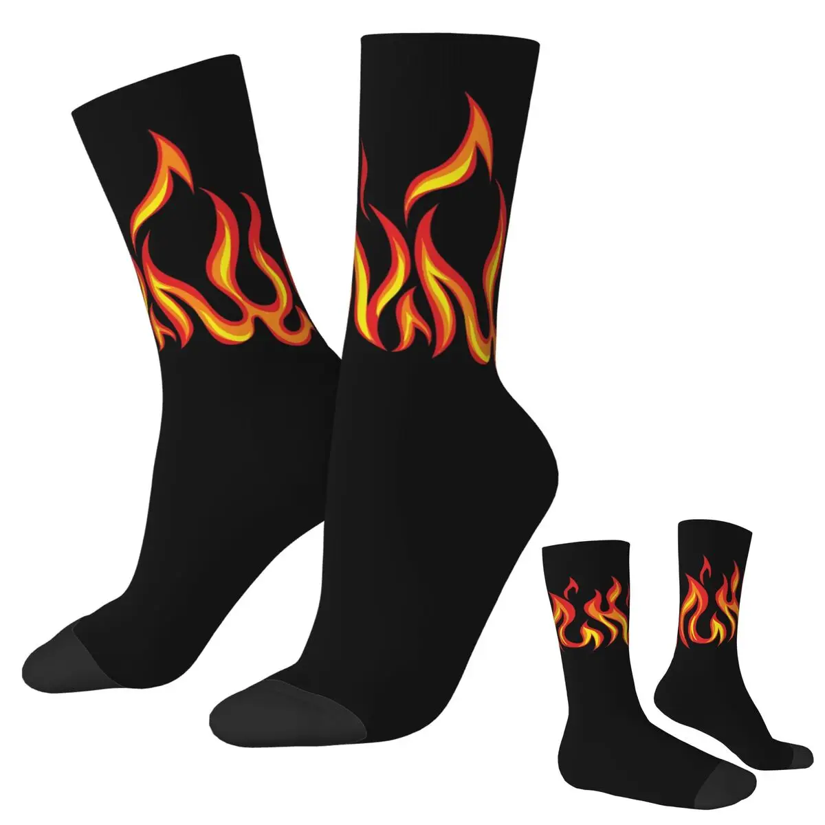 

Носки Fire Flames в стиле Харадзюку, впитывающие пот чулки, всесезонные длинные носки, аксессуары для унисекс, рождественские подарки