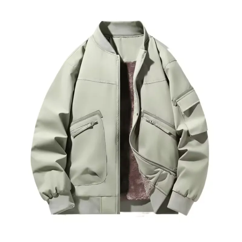

Autumn Coat for Men 2025 New Thick Warm Flight Jacket Mens Fleece Lined Bomber Jacket Baseball Jacket Thickened Outerwear