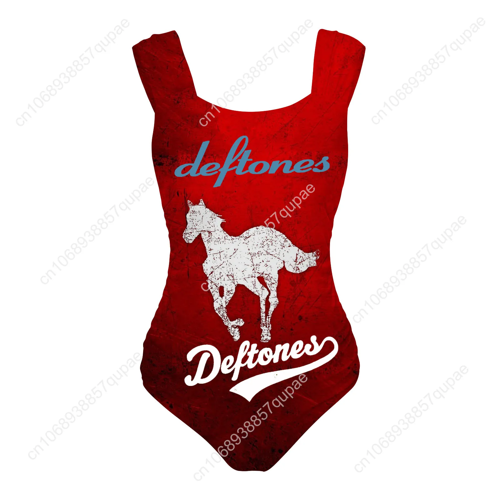 Deftones Rock Band One Piece Swimsuit Wide Strap Women Bathing Suits Swimwear Pool Party Beach Sexy Bikini Customize Beachwear
