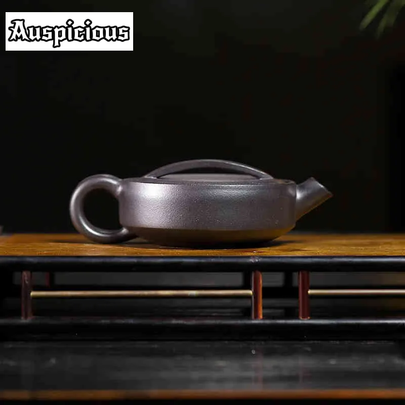 

180ml Yixing Purple Clay Teapots Handmade Black Rabbit Pot Raw Ore Qingshui Mud Kettle High-end Chinese Zisha Tea Set Collection