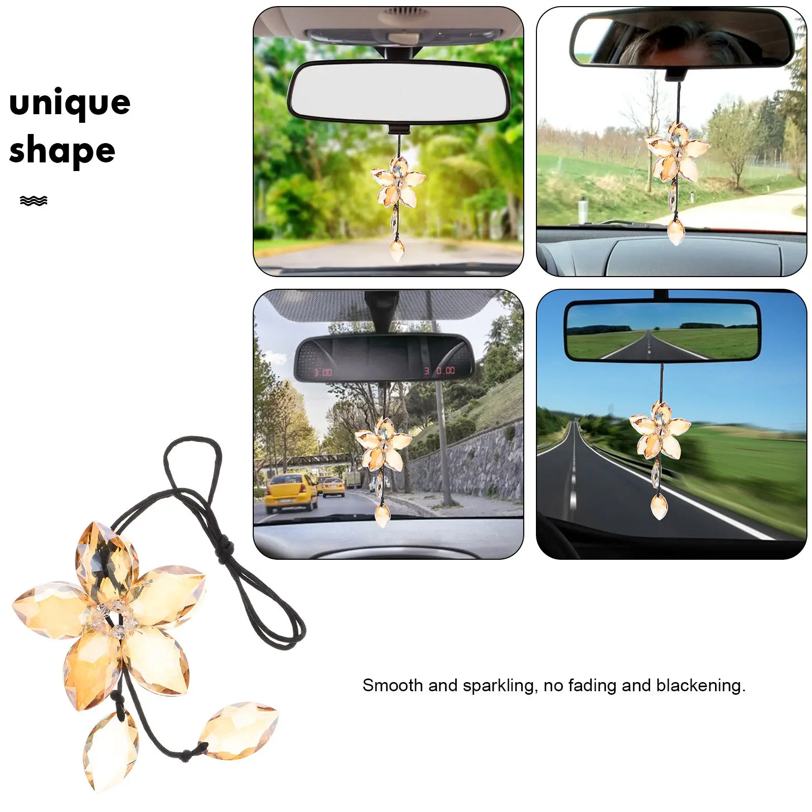 Key Bag Keychain Pendant Halloween Christmas 1PCS Car Hanging Crystal Rearview Mirror Rhinestone Heart Ornament Home Garden Door