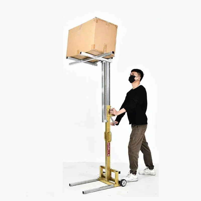 Hand Stacker Wire Rope Winch Light Manual Loading and Unloading Forklift Bearing 80KG Warehouse Logistics Handling Forklift