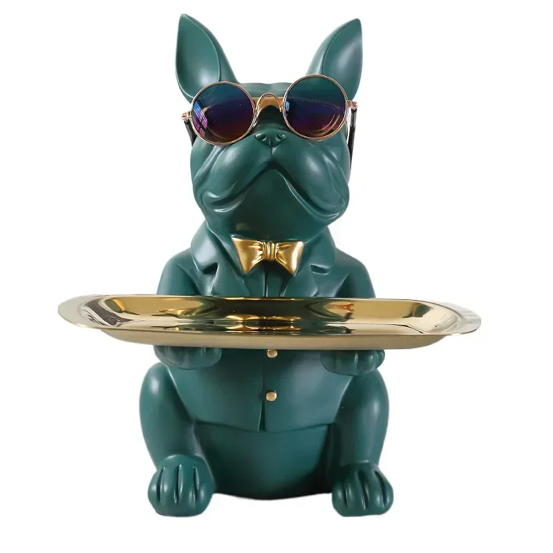 

Cool Bulldog Statue Jewelry Storage Sculpture Nordic Home Decor Desk Figurine Decorative Coin Bank Table Decoration Fashion