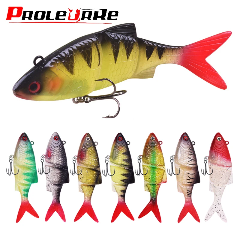 

1 Pc Sinking Fishing Lure Wobbler Lifelike Silicone 3 Segment Swimbait Crankbait 12cm/31g Artificial Soft Bait Fishing Tackle