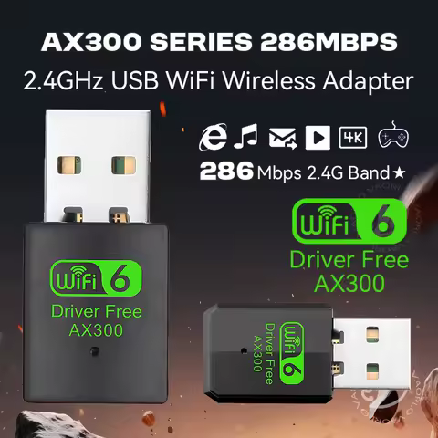 WIFI 6 802.11AX USB WiFi Wireless Adapter AX300 Network Card 2.4G Wi-Fi Mini Dongle Receiver For PC/Laptop Win7/10/11 Drive Free