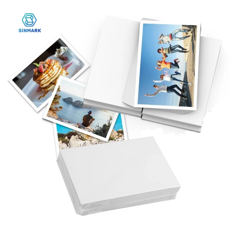 SINMARK Self-adhesive Photo Paper 4x6 Inch Glossy Photo Paper 100 sheets High Gloss Quick Dry for Inkjet and Laser Jet Printer