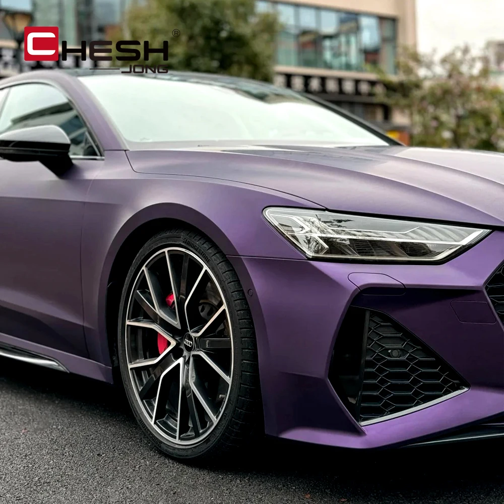 

Car Sticker Matte PET Purple Wrapping Films Vinyl Bubble Free Stickers Female Auto Exterior Interior For BMW Audi Accessories