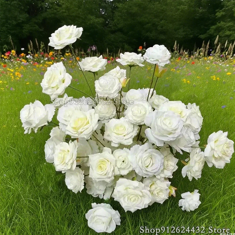 

Customized Artificial Rose Flower Wedding Decoration Hang Flower Row Backdrop Decor Road Lead Flower Ball Stage Props Party