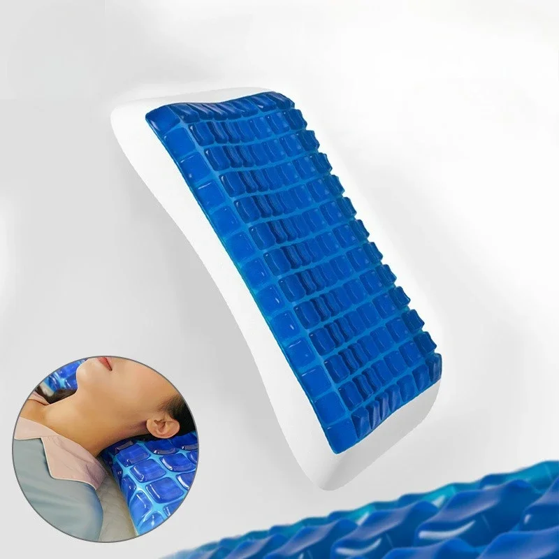 Thick Gel Cooling Memory Foam Pillow Breathable Summer Sleep Pillow for Hot Sleepers Neck Support Home 쿨링 메모리폼 베개