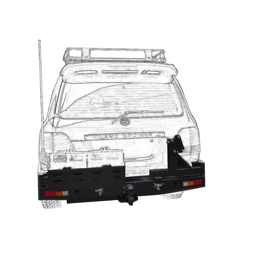 Bull Off-Road Accessories Bumper For  LC100 Front & Rear Steel Bumper Guard With Cut-Outs For Fog Lights