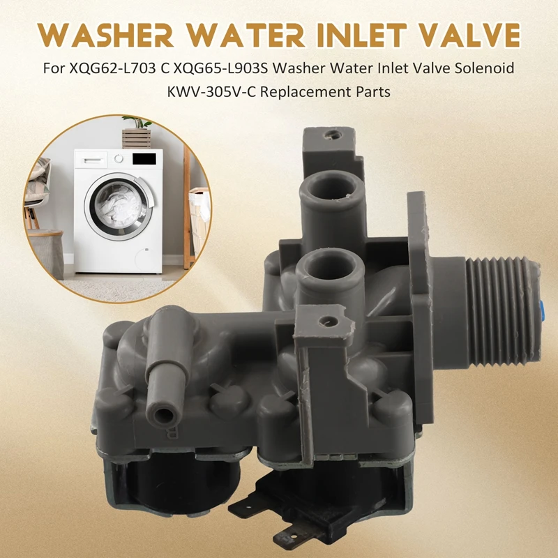 ABGR-For XQG62-L703 C XQG65-L903S Sanyo Washer Water Inlet Valve Solenoid KWV-305V-C Replacement Parts