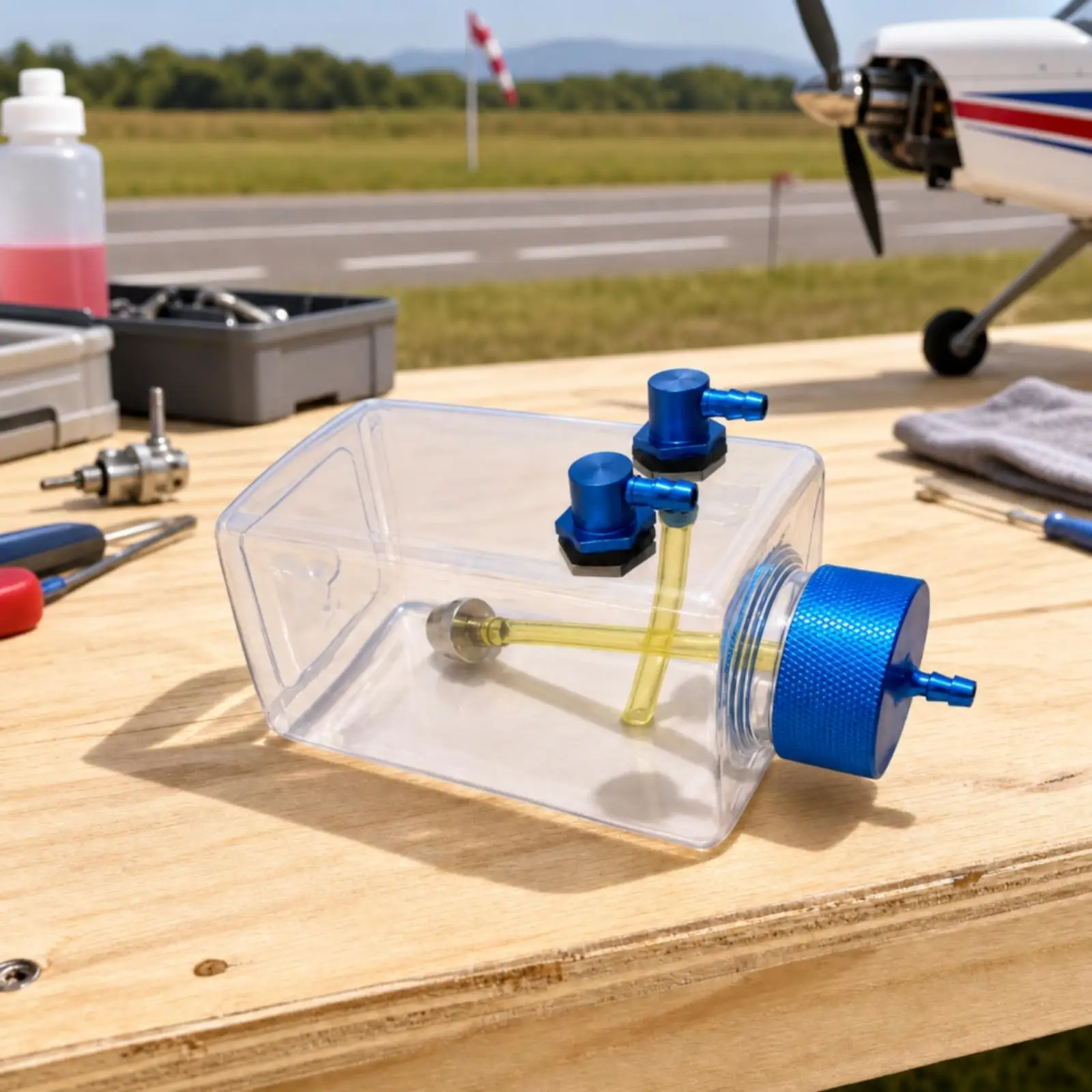 Transparent Plastic Petrol Tank for Model Airplane RC Plane Fuel Container with Metal Fittings Fast Delivery