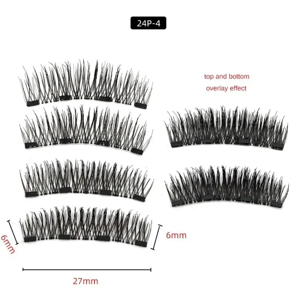 NO Deed Glue Makeup Tools 4 Magnets Lashes False Eyelashes Glue-free Magnetic Eyelashes Lashes Extension with Applicator/Clip