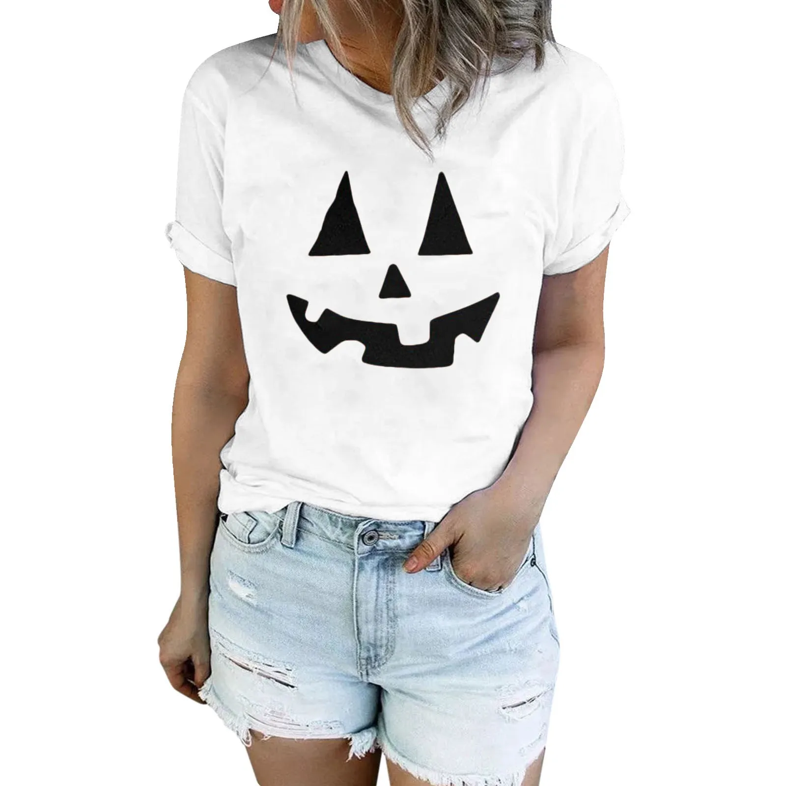 Athletic Long Sleeve Shirt Women Fitted Women Casual Halloween Short Sleeve Tee Top T Shirt Women\'S Football Tee Shirts Women