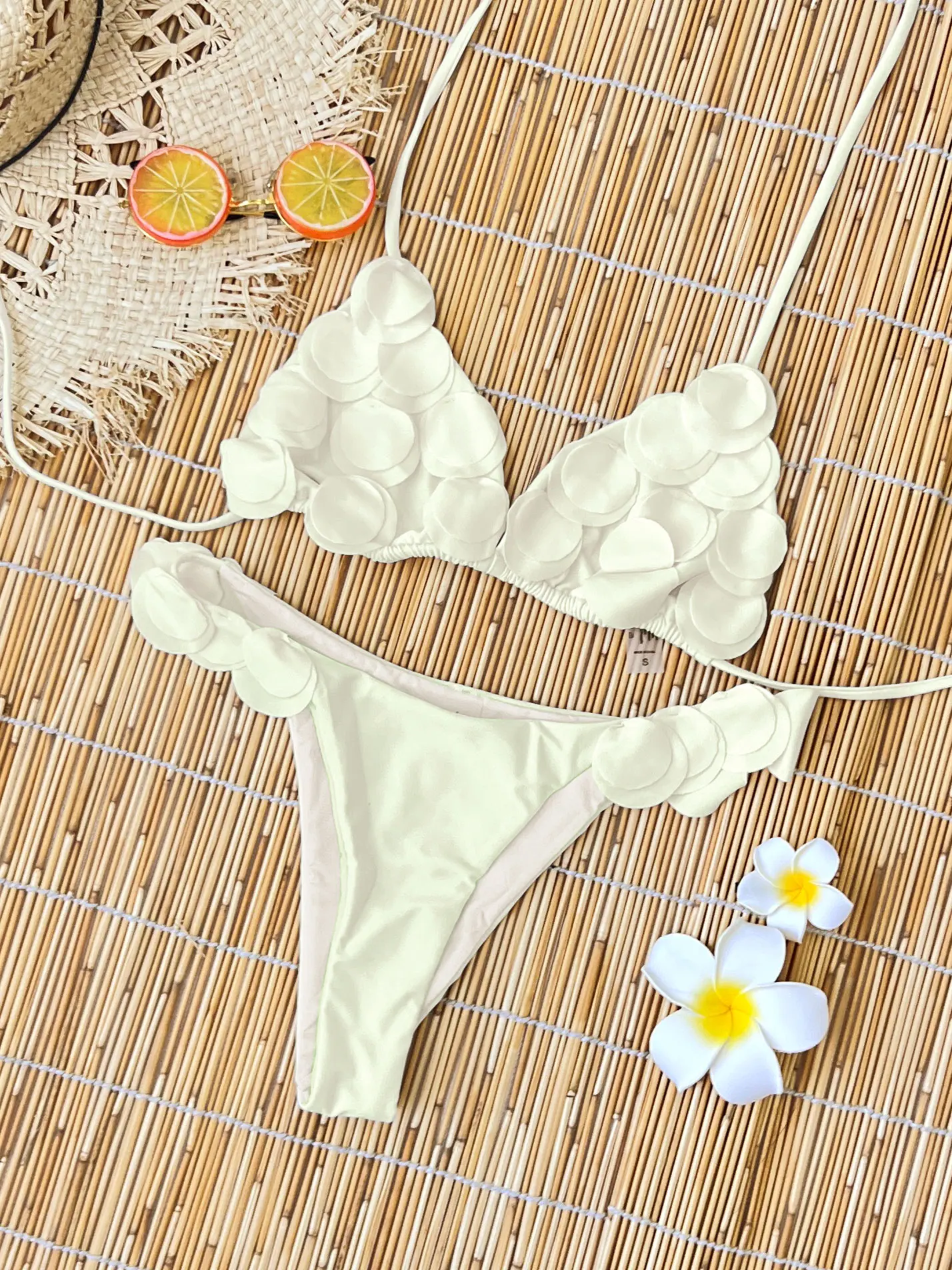2025 New Sexy Black Bikini Set with Bandeau Top with Gold Sequins High-Waisted Design, Perfect for Summer Beach and Pool Parties