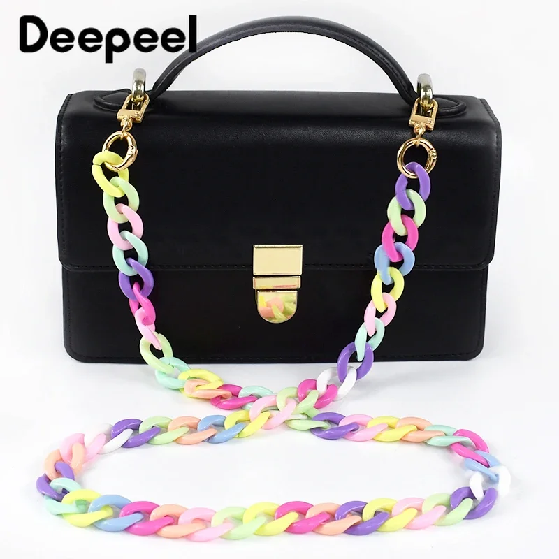 1Pc Deepeel 30/90/120cm Color Acrylic Bags Chain Women\'s Crossbody Handbag Shoulder Bag Strap Plastic Phone DIY Pendant Chains