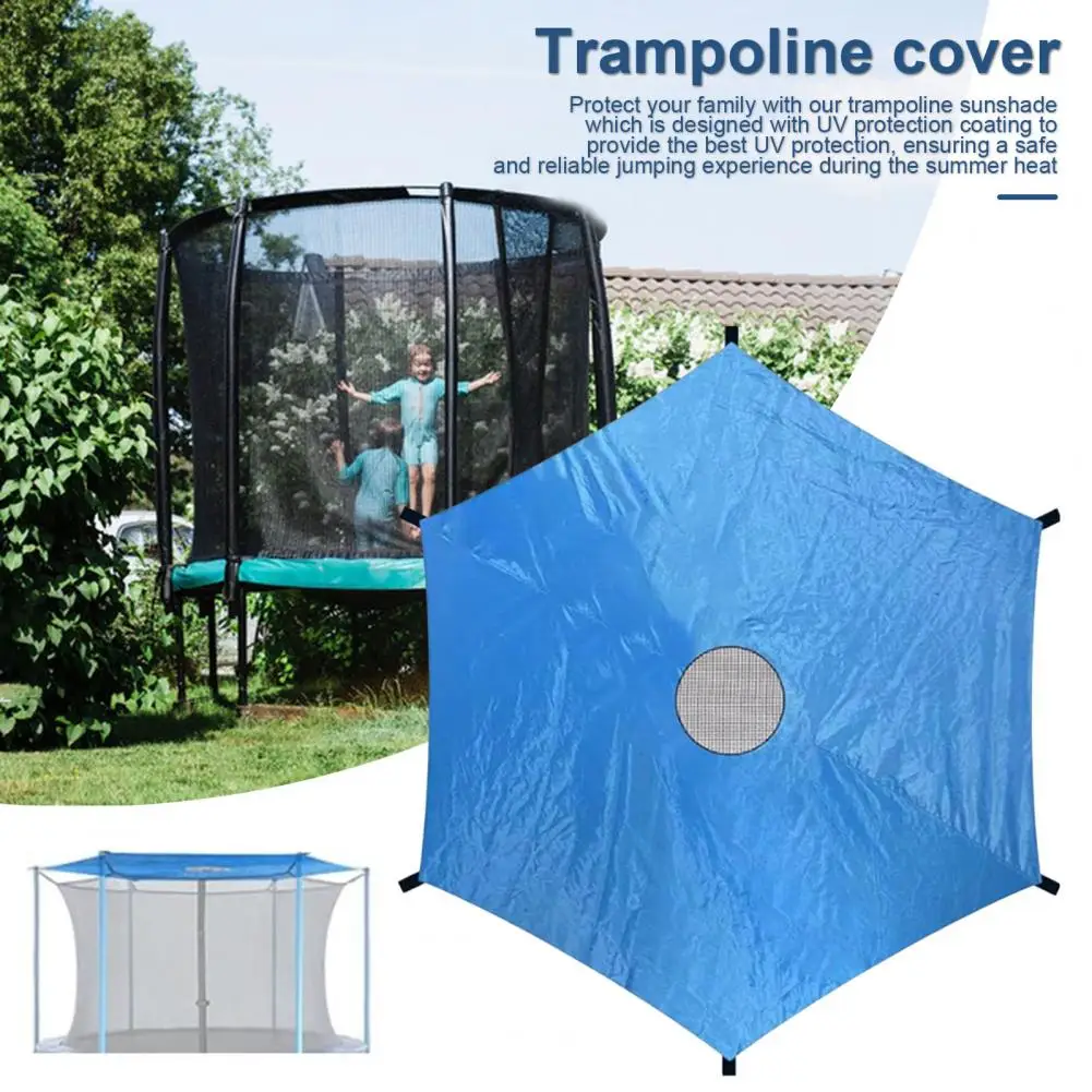 6/8/10/12/14-Foot Trampoline Sunshade Cover Anti-UV Waterproof Oxford Universal 6 Poles Trampoline Canopy Rainproof Tent Cover